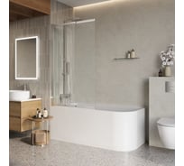 Душевая шторка на ванну BelBagno LUCE-VF-11-100/145-C-Cr