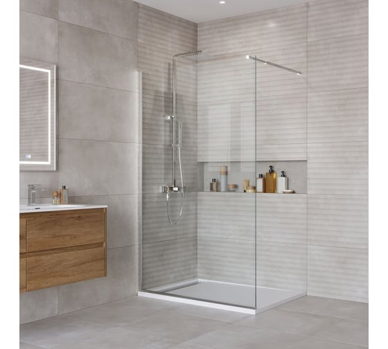 Душевая перегородка BelBagno KRAFT-L-1-110-C-Cr 1