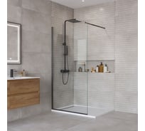 Душевая перегородка BelBagno KRAFT-L-1-100-C-NERO