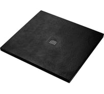 Душевой поддон из искусственного мрамора BelBagno в комплекте с сифоном UNO TRAY-MR-UNO-A-90-35-NERO-NO