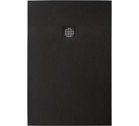Душевой поддон из искусственного мрамора BelBagno в комплекте с сифоном UNO TRAY-MR-UNO-AH-120/80-35-NERO-NO