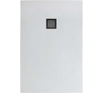 Душевой поддон из искусственного мрамора BelBagno в комплекте с сифоном UNO TRAY-MR-UNO-AH-120/80-35-W-NO
