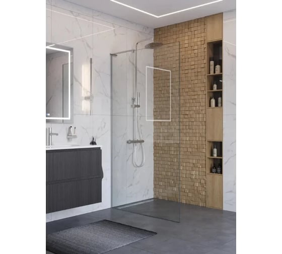 Душевая перегородка BelBagno UNO-L-1-TB-100-C-Cr 1