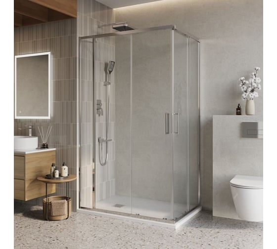Душевой уголок BelBagno LUCE-AH-21-130/80-C-Cr