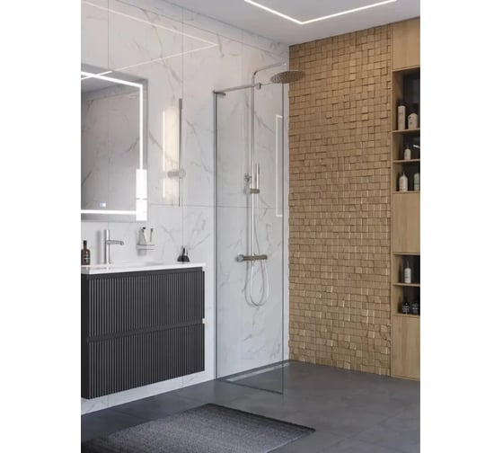 Душевая перегородка BelBagno UNO-L-1-TB-70-C-Cr