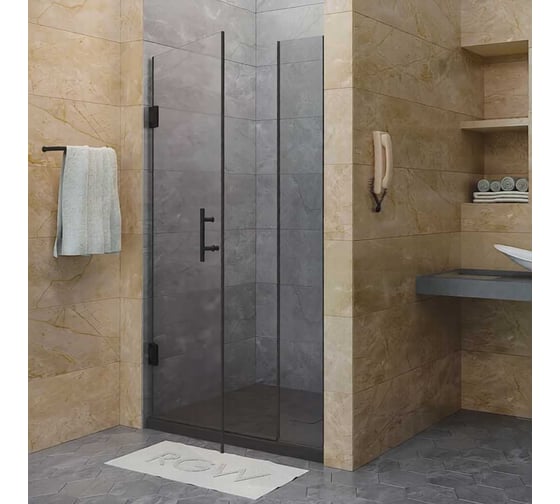 Душевая дверь RGW 90×195 мм, модель HO-012-B, чёрный, матовое стекло, 8 мм 350601209-24 1