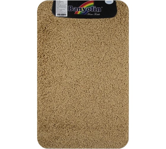 Коврик в ванную ШАГГИ ЭКО одинарный, КОФЕ с МОЛОКОМ, 50х 80 см, 100% полиэстер, ворс 20 мм Санакс 10301