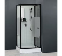 Душевая кабина квадратная RGW 80×80×200 см, модель AN-207-B, чёрный, стекло Frost Line, 6 мм 411320788-94