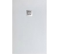 Душевой поддон из искусственного мрамора в комплекте с сифоном BelBagno UNO TRAY-MR-UNO-AH-170/70-35-W-CR