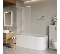 Душевая шторка на ванну BelBagno LUCE-VF-11-90/145-P-Cr