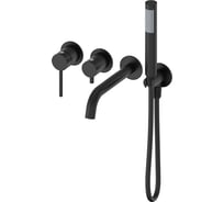 Смеситель для ванны скрытого монтажа с внутренней частью Oliveeka Y, черный матовый OL-889017-MB