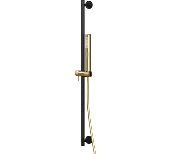 Душевая стойка ALLEN BRAU 5.31010-31GB PRIORITY из латуни,ручн.душ ABS штанга черн.,элементы-зол (367800) 00367800 1