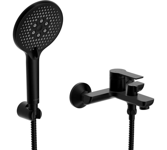 Смеситель для ванны Cersanit VIBE с лейкой, однорычажный, черный 68930