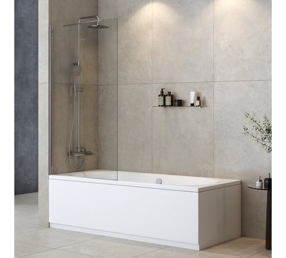 Душевая шторка на ванну Cezares универсальная LIBERTA-V-1-TB-90/155-C-Cr