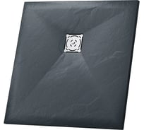 Душевой поддон RGW 100x100x3 STG-0100G Графит/Квадрат, 90 мм, Каменный (с решеткой) 16152100-02G