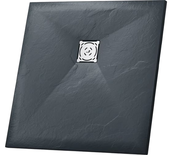 Душевой поддон RGW 100x100x3 STG-0100G Графит/Квадрат, 90 мм, Каменный (с решеткой) 16152100-02G