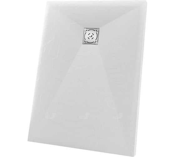 Душевой поддон RGW 80x100x2,5 ST-108W Белый/Прямоуг, 90 мм, Каменный (накладка хром) 14152810-01