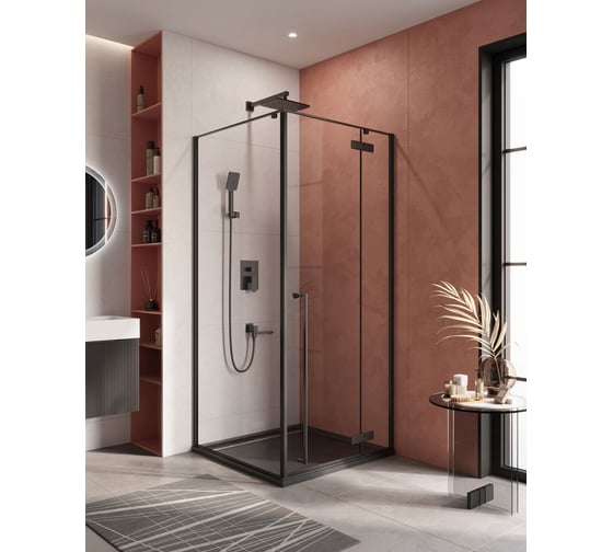 Душевой уголок Cezares LINER-A-1-90-C-NERO-R