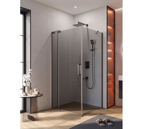 Душевой уголок Cezares SLIDER-AH-1-90-90/100-GRIGIO-GM