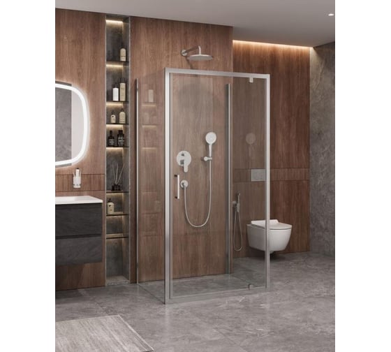 Душевой уголок Cezares П-ОБРАЗНЫЙ MOLVENO-BA2-100/80-C-Cr-IV