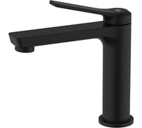 Комплект 2 в 1: смеситель и выпуск для умывальника с переливом IDDIS Parker, черный матовый PARBL00i01K