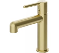 Комплект 2 в 1: смеситель и выпуск для умывальника с переливом IDDIS Aiger, золото матовое AIGMG00i01K