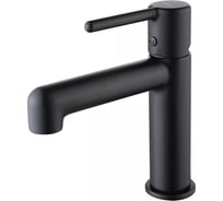 Комплект 2 в 1: смеситель и выпуск для умывальника с переливом IDDIS Aiger, черный AIGBL00i01K