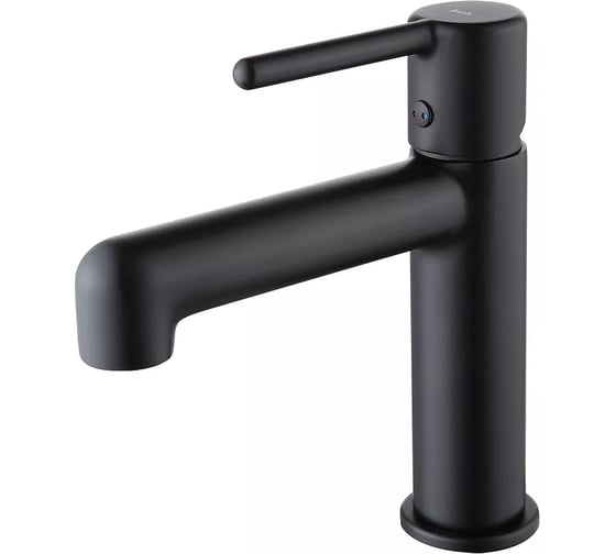 Комплект 2 в 1: смеситель и выпуск для умывальника с переливом IDDIS Aiger, черный AIGBL00i01K