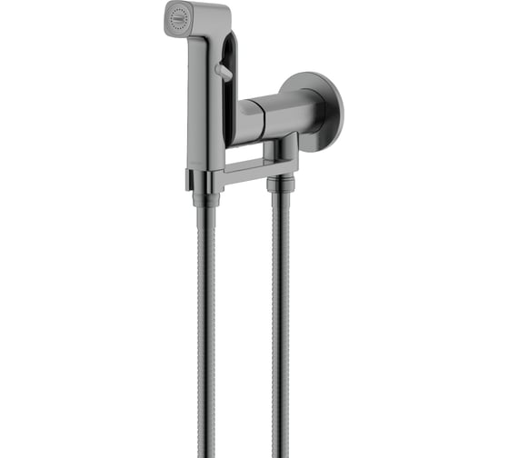 Комплект для гигиенического душа AQUATEK АЛЬФА встроенный (смеситель + гигиеническая лейка + шланг), оружейная сталь AQ1919BGM 00000147282