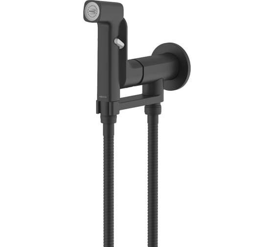 Комплект для гигиенического душа AQUATEK АЛЬФА встроенный (смеситель + гигиеническая лейка + шланг), матовый черный AQ1919MB 00000147280