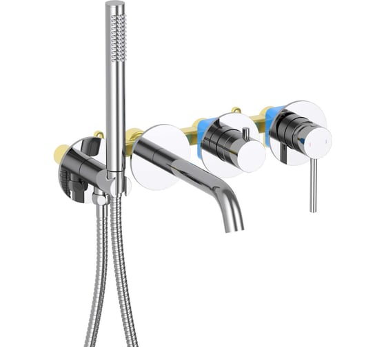 Смеситель для ванны встроенный AQUATEK AQ1344CR ЕВРОПА (внешняя и скрытая часть) 00000145275