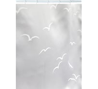 Штора для ванной Zenfort жаккард Fly, полиэстер, 180×200 см, белая 104043