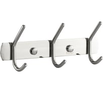 Вешалка для полотенца Brimix с тремя двойными крючками, из нержавеющей стали, хром 572-3