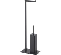 Держатель туалетной бумаги с ершиком AQUATEK AQ4331MB ЛИБРА напольный, матовый черный 00000145289