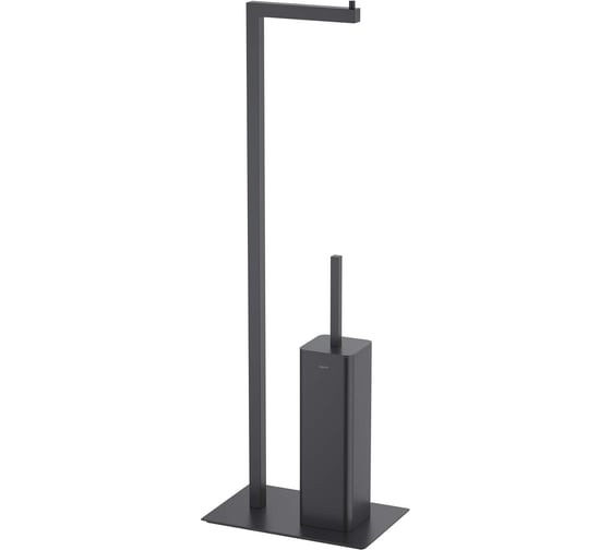 Держатель туалетной бумаги с ершиком AQUATEK AQ4331MB ЛИБРА напольный, матовый черный 00000145289