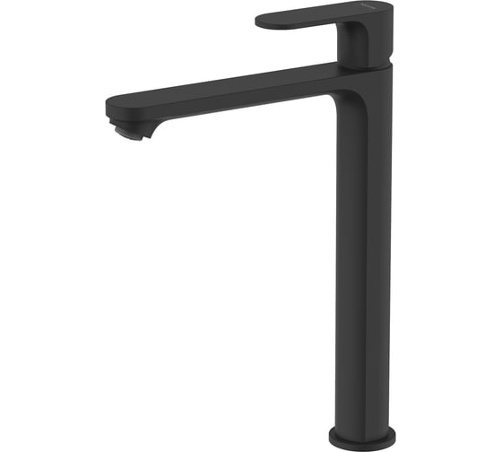 Смеситель для раковины высокий AQUATEK AQ1904MB АЛЬФА 245 без донного клапана, матовый черный 00000147219
