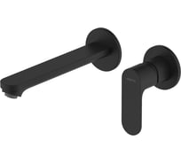 Смеситель для раковины настенный AQUATEK AQ1913MB АЛЬФА (внешняя и скрытая часть), матовый черный 00000147231