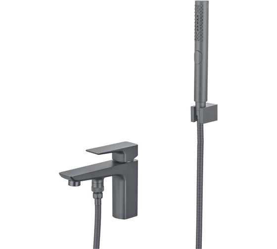 Смеситель врезной на борт ванны AQUATEK AQ1044BGM ВЕГА на 1 отверстие, оружейная сталь 00000144805