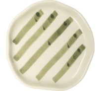 Мыльница Zenfort Ривьера, керамика, зелёная полоска 106439