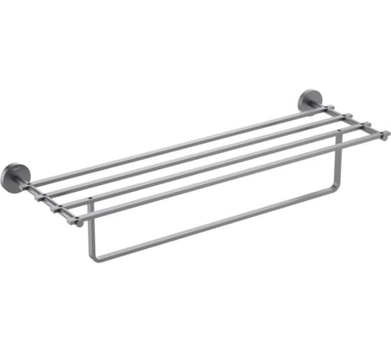Полка для полотенец AQUATEK AQ4615BGM БЕТТА оружейная сталь (шлиф. черный хром) 00000139777