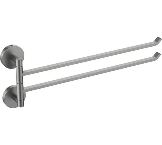 Полотенцедержатель двойной AQUATEK AQ4613BGM БЕТТА оружейная сталь (шлиф. черный хром) 00000139778