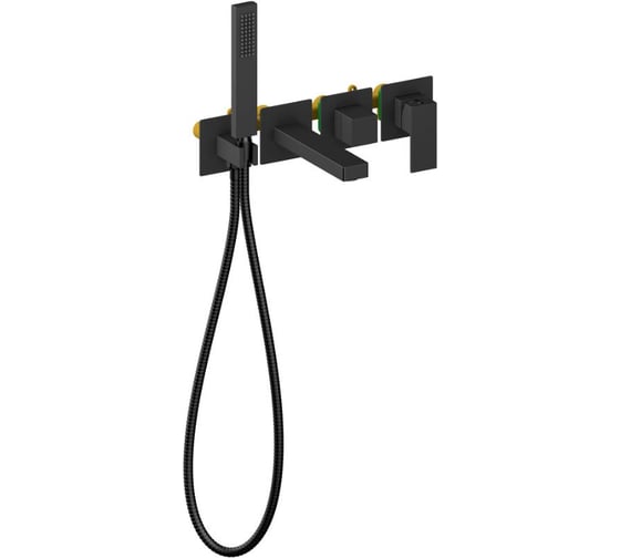 Смеситель для ванны встроенный AQUATEK AQ1644MB ЛИБРА (внешняя и скрытая часть), матовый черный 00000145287