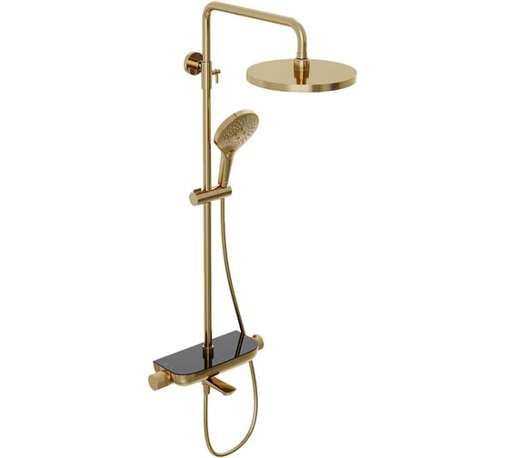 Душевая система Abelsberg Lineara с термостатом и полкой для ванны и душа, королевское золото SNS52791BG
