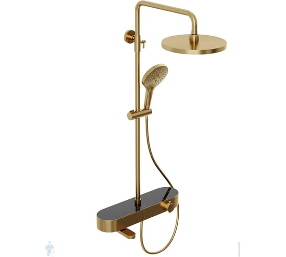 Душевая система Abelsberg Intensa с термостатом и полкой для ванны и душа, королевское золото SNS52655BG