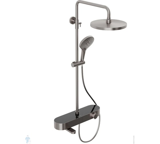 Душевая система Abelsberg Intensa с термостатом и полкой для ванны и душа, титан SNS52655BN