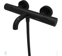 Смеситель для ванны и душа Abelsberg Fluida с термостатом, вулканический черный ERF75101MB