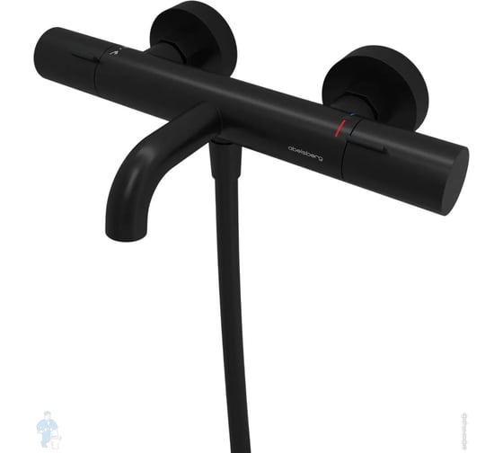 Смеситель для ванны и душа Abelsberg Fluida с термостатом, вулканический черный ERF75101MB