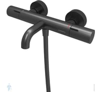 Смеситель для ванны и душа Abelsberg Fluida с термостатом, космическая сталь ERF75101GM