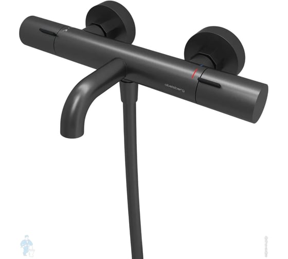 Смеситель для ванны и душа Abelsberg Fluida с термостатом, космическая сталь ERF75101GM