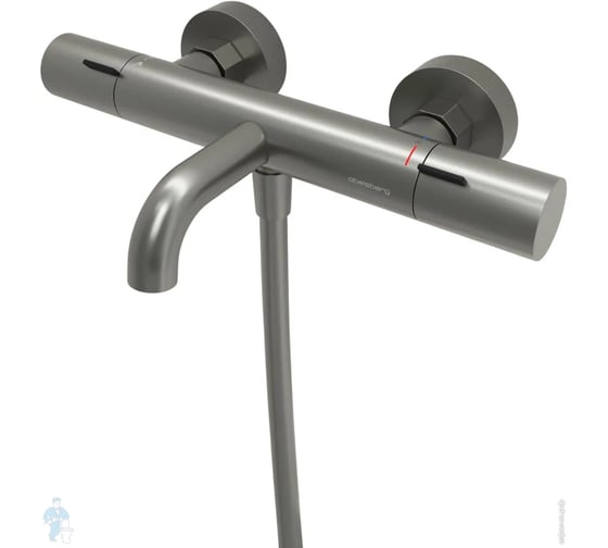 Смеситель для ванны и душа Abelsberg Fluida с термостатом, титан ERF75101BN